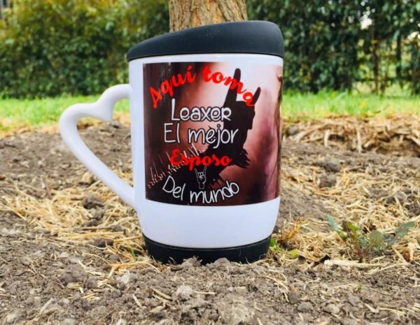 Mug Tapa Negra oreja Corazon